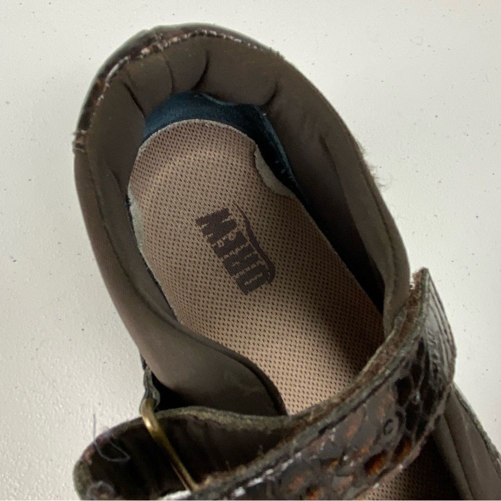 Drew Rose Womens Brown Snake‎ Print Leather Mary Jane Loafer Shoes Academia Sz 8 - Picture 10 of 12